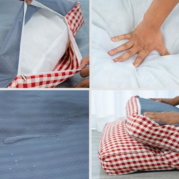 Plaid Detachable Dog Bed with Pillow - Image 5