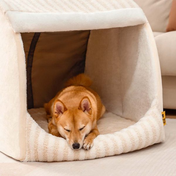 Trendy Striped House Orthopedic Dog Bed - Cozy Hideaway - Image 8