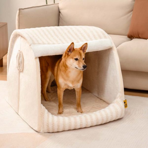 Trendy Striped House Orthopedic Dog Bed - Cozy Hideaway - Image 10