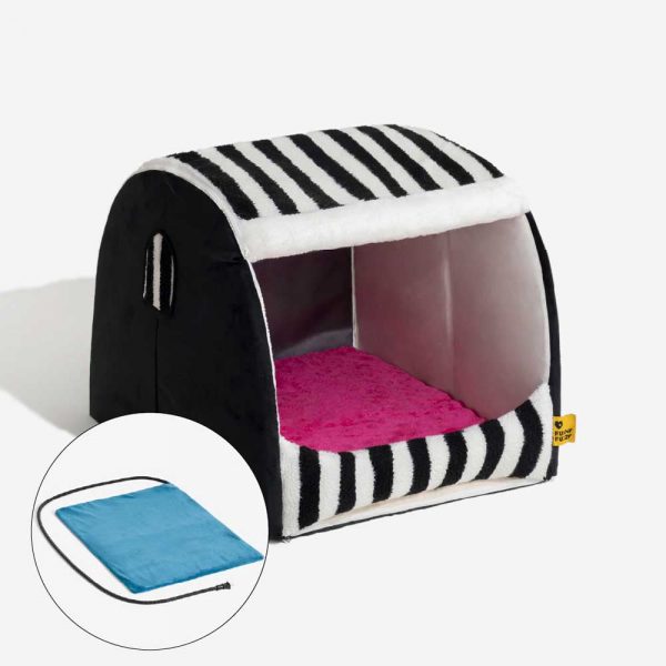 Trendy Striped House Orthopedic Dog Bed - Cozy Hideaway - Image 24