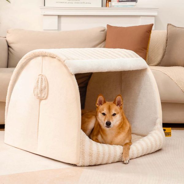 Trendy Striped House Orthopedic Dog Bed - Cozy Hideaway - Image 9