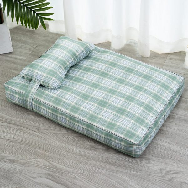 Plaid Detachable Dog Bed with Pillow - Image 8