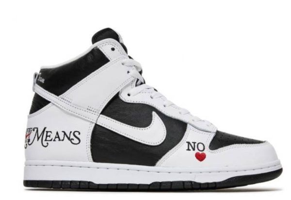 SB Dunk High Supreme By Any Means Black Signature Footwear – Limited
