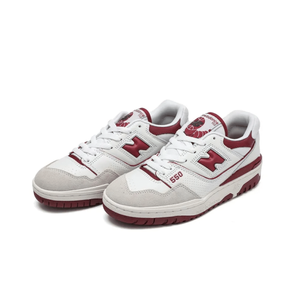New Balance 550 White Burgundy Bb550li1 – Iconic - Image 4