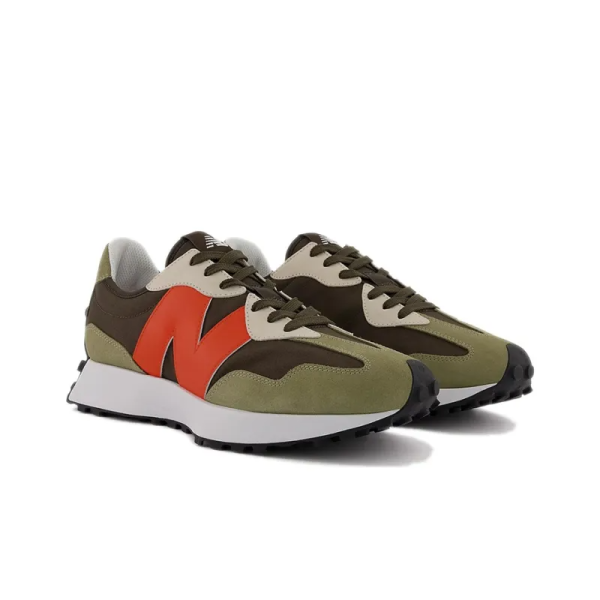 New Balance 327 True Olive Vibrant Orange Ms327be – Drop - Image 2