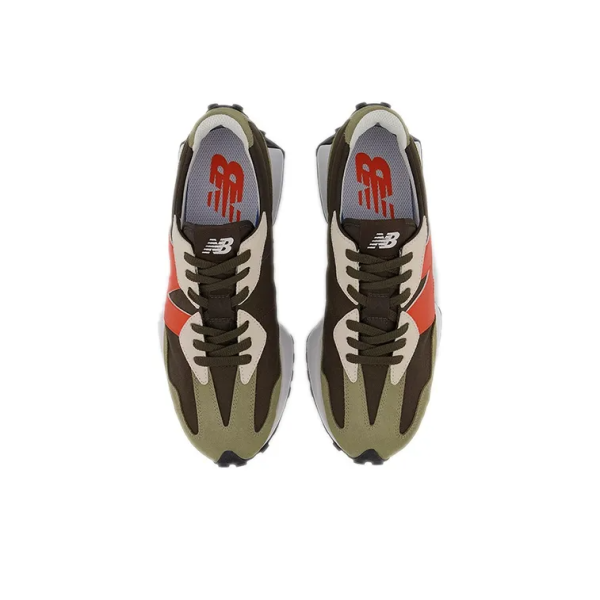 New Balance 327 True Olive Vibrant Orange Ms327be – Drop - Image 4