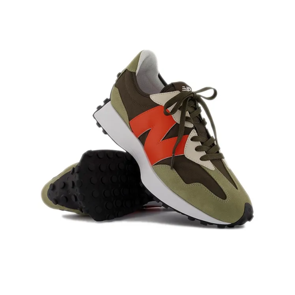 New Balance 327 True Olive Vibrant Orange Ms327be – Drop - Image 5