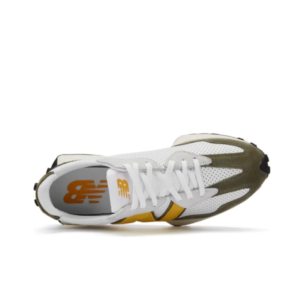 New Balance 327 White Yellow Olive MS327PO – For Men - Image 3