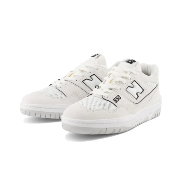 New Balance 550 White Perforated Leather Black Bb550prb – Limited - Image 3