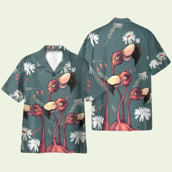 Flamingo Colorful Hawaiian Shirt for Men ? Vibrant Tropical Design & Fun Summer Style, Perfect for Beach Getaways