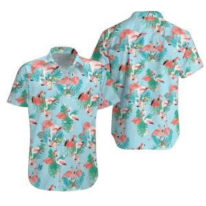 Flamingo Couple Hawaiian Shirt for Men ? Tropical Flamingo Design & Summer Style, Perfect for Beach Getaways