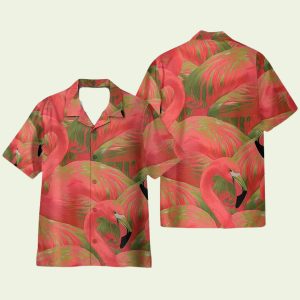 Flamingo Retro Pattern Hawaiian Shirt for Men ? Vibrant Tropical Design & Classic Summer Vibes