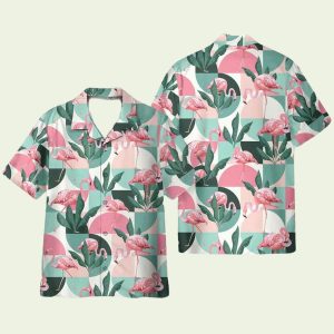 Pink Flamingo Floral Hawaiian Shirt for Men ? Tropical Vibes & Bold Summer Style, Perfect for Vacation